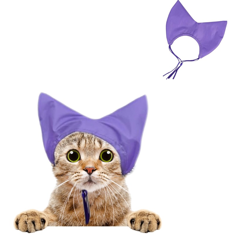 Adjustable Pet Shower Caps Bath Cap Dog Cat Shower Caps, Waterproof Adjustable Ear Protection Cats Ear Drops Guard for Kitten Puppy Small Pets Bath Protector (Purple) purple