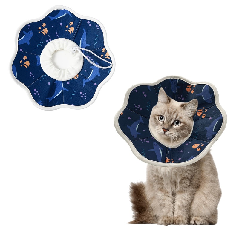 Cat Cone Collar Soft, Cat Cones to Stop Licking Wound Healing Adjustable & Waterproof, Cat Recovery Collar Lightweight Comfortable, Elizabethan Collar for Cats Puppies (Medium)