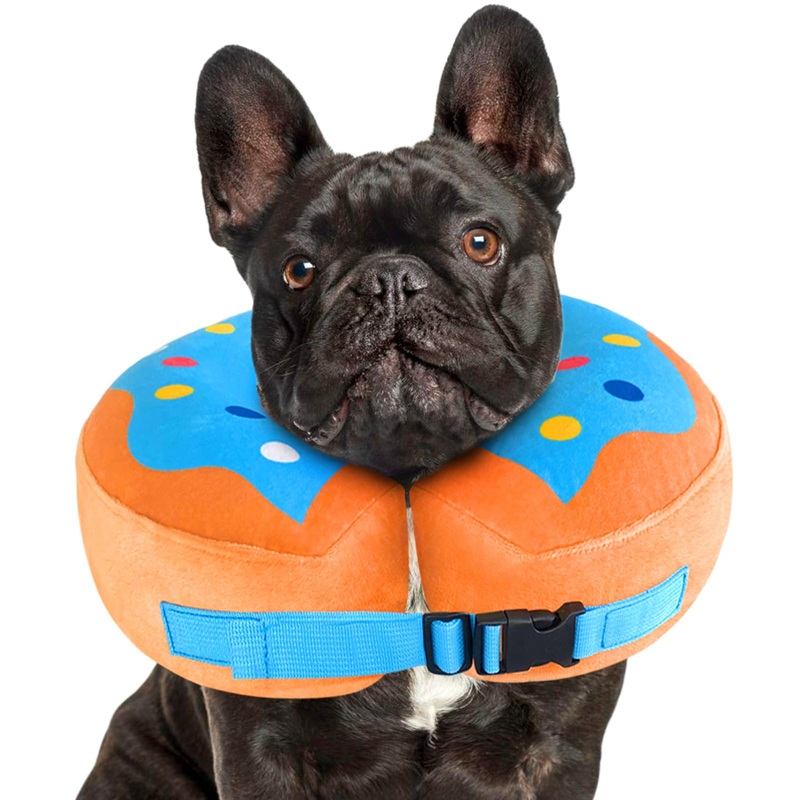 Dog Donut Cone Collar – Inflatable Dog Cone Recovery Adjustable Dog Donut Cone Collar for Dogs Dog Neck Donut Collar E Collar for Dogs Cats After Surgery-XL XL