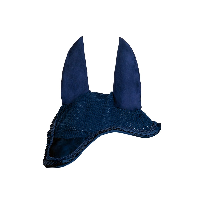 HKM Monaco Noble Ear Bonnet, Ear Bonnet for Horses, Ear Bonnet, Ear Bonnet for Ponies Full Deep Blue