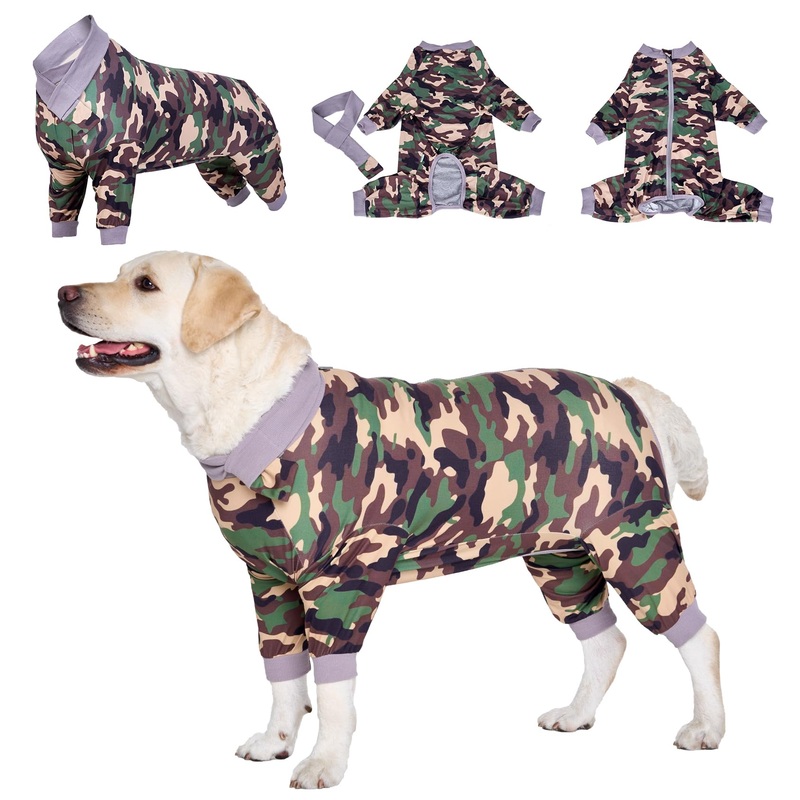 LovinPet Recovery Suit for Large Dogs After Surgery, Abdominal Wounds Protector Spay Recovery Suit for Dogs, E-Collar Alternative, Anti-Licking Dog Recovery Snugly Suit, Full Body for Shedding camouflage