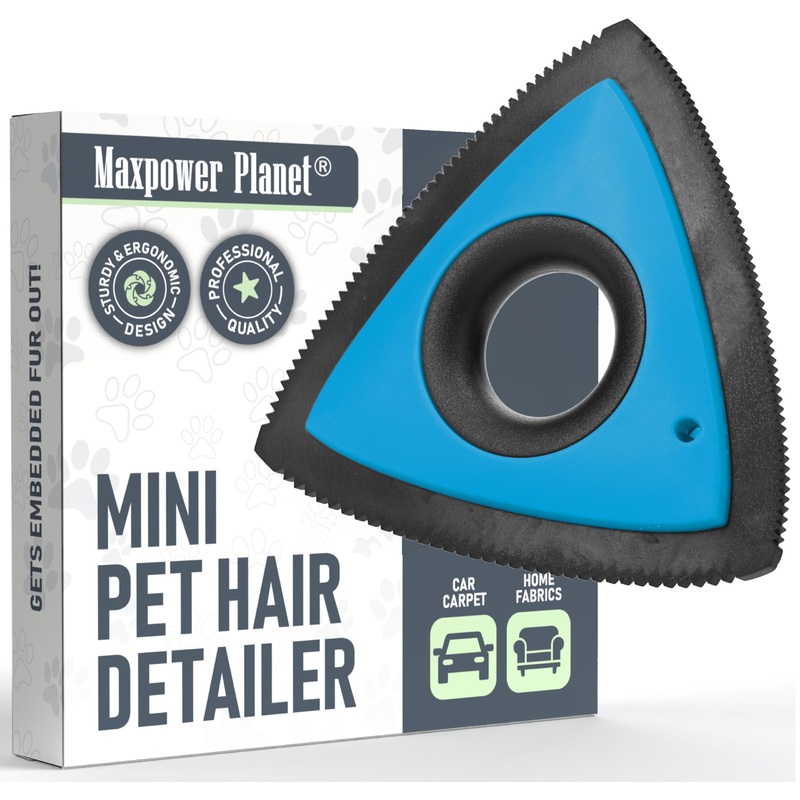 Maxpower Planet Dog Hair Remover, Reusable Fur Remover for Car Carpet, Cleaner Truck Detailing, Easy Use Car Detailing Mini Hair Removal Tool, Pet Removal Tool for Pet Fur Blue