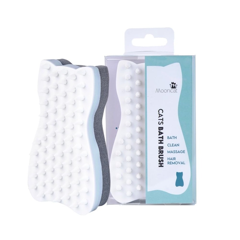 Mooncat Cat Grooming Brush – For Shedding, Long or Short Haired Cats, Removes Mats, Tangles, and Loose Fur – Massage Comb for Indoor Kittens