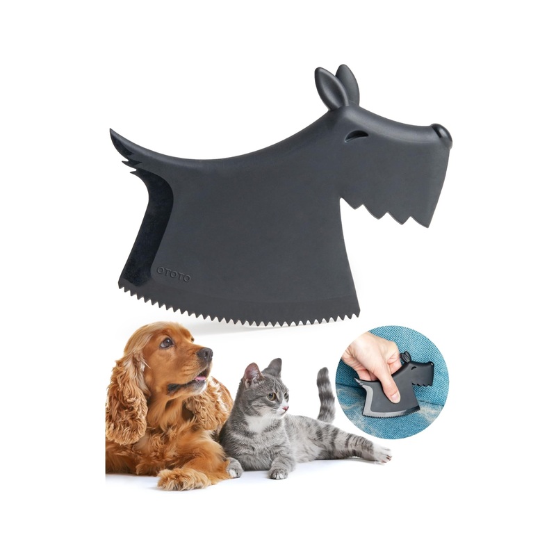 OTOTO New!! Scruffy Pet Hair Remover Gifts for Dog Lovers, Dog Accessories, Pet Hair Removal Tool, Dog Hair Remover, Dog Essentials, Dog Must Haves, Dog Mom Gifts for Women, Dog Dad Gifts (Black) Black
