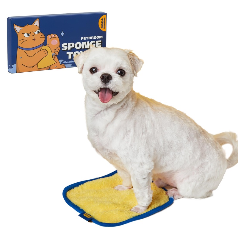 PETHROOM] Portable Pet Towel for Dogs & Cats | Professional Pet Dryer, Super Absorbent & Quick-Drying Dog Dryer | Lightweight, Durable, Ultra-Soft (Small) 8″x 8″ Small