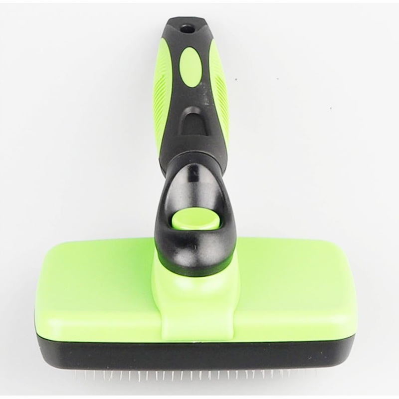 Self Cleaning Slicker Brush for Dogs Cats Brush for Shedding Grooming Brushes for Long Short Haired Pets (Green) Green