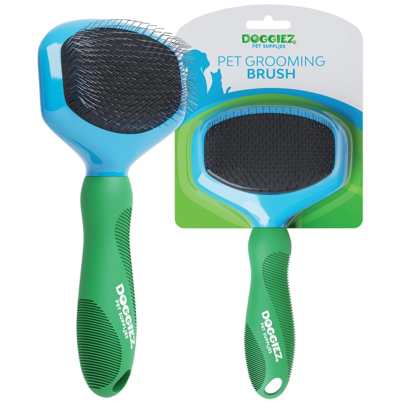 Wire Pin Brush with Comfort Grip Handle – Short and Long Hair Grooming for Dogs and Cats