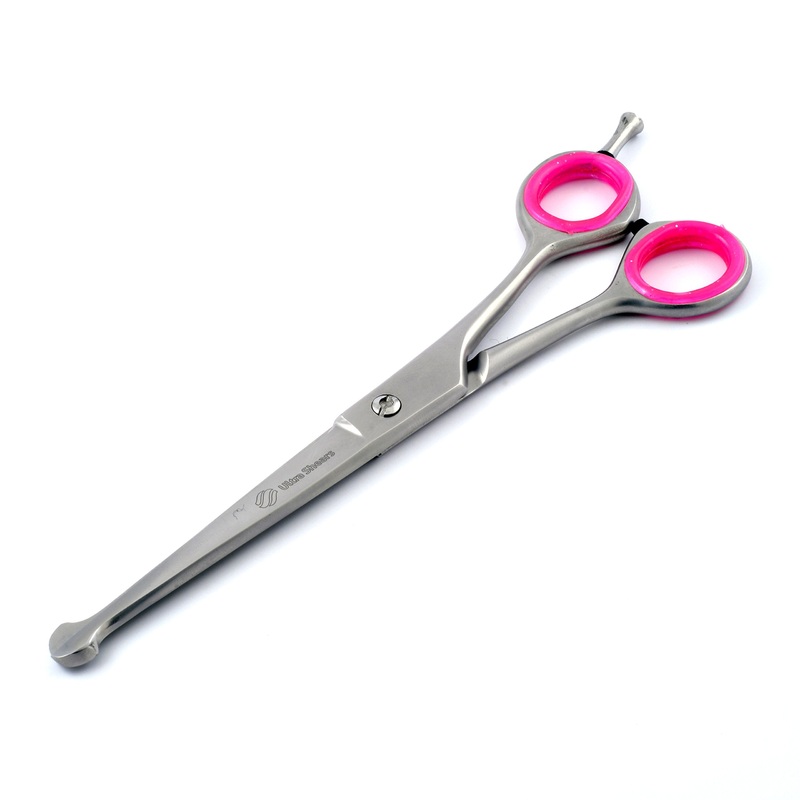 6.5″ Dog Face & Paw BALLTIP Grooming Scissors Safety Pet Shears Japanese SS Dark Satin Finish
