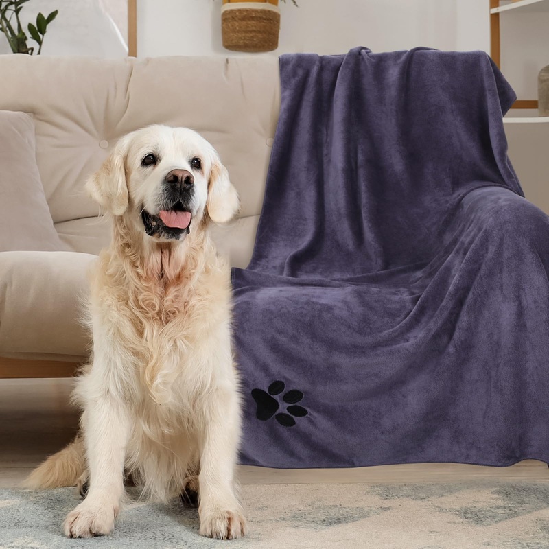 71 x 31.5” Extra Large Dog Towels for Drying Dogs Large Absorbent Soft Microfiber Pet Grooming Towel Bath Towel for Large Dogs Dog Bath Supplies for Large Dogs, Grey