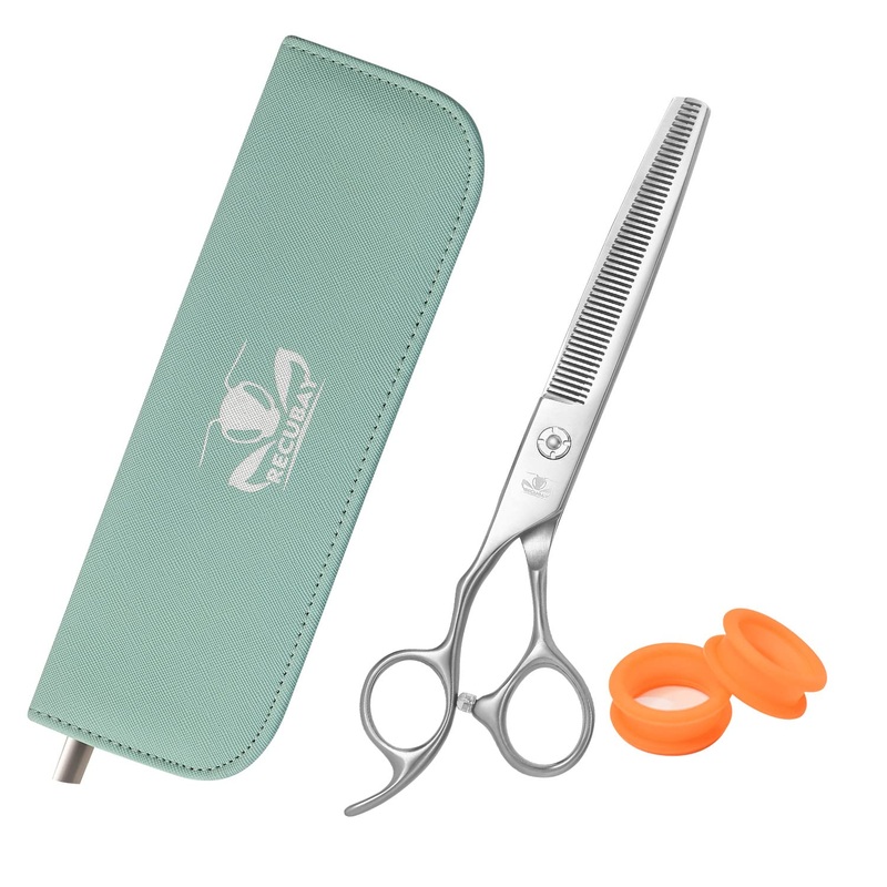 Left Handed Matte Deluxe Dog Grooming Scissors Great Grooming Shears for All Breeds,Design For Professional Groomer. (50T Thinner Lefty) 50T Thinner Lefty