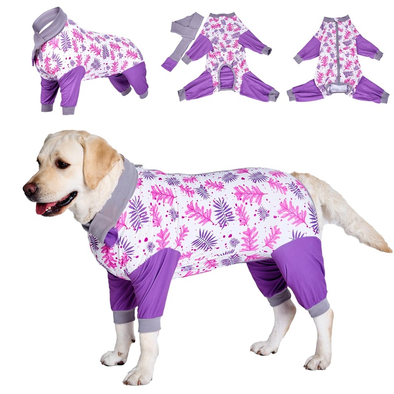 LovinPet Large Dog Recovery Suit – Dog Onesie for Surgery Female & Male Professional Anti-Licking Full Coverage for Anti-Shedding Pink