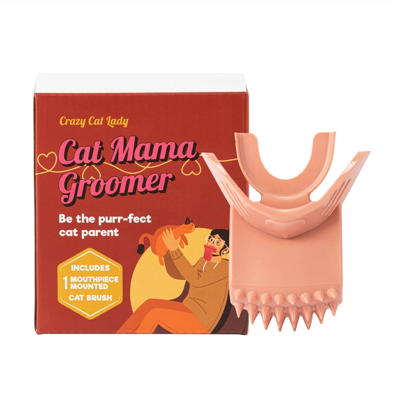 Playful Bonding Tool for Cat Lovers – Fur Baby Licker Brush for Grooming and Funny Gag Gift – White Elephant Idea 1 Pack