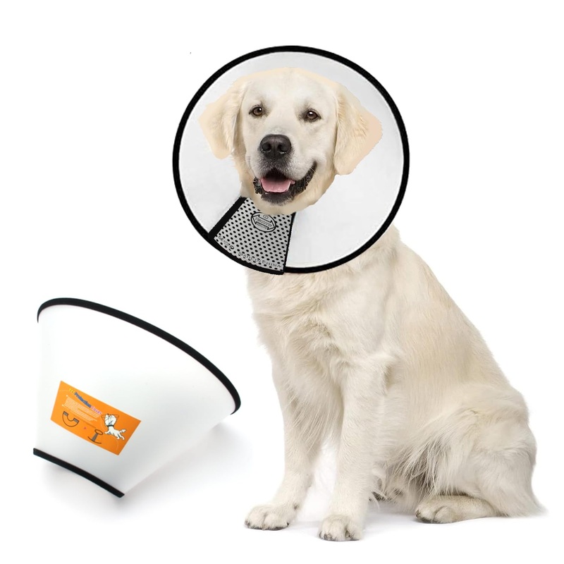 Soft Dog Cone Collar for Small Medium Dogs Comfy Cones to Stop Licking Protective Collar for Dog After Surgery Anti-Bite Lick, Adjustable Recovery Elizabethan Dog Collar 1 Pcs(Neck:14-18in)