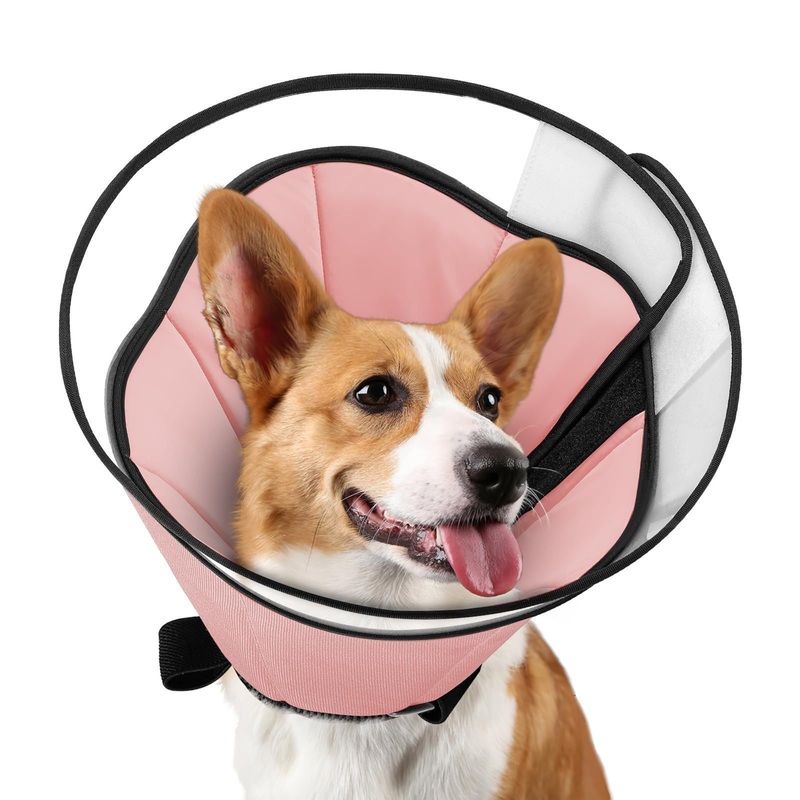XL Dog Cone Collar for Large DogDog Collar After Surgery to Stop Licking, Soft Dog Cone for Pet 360Vision Protective Dog Recovery Collars & Cones Pink Pink XL(neck15.94″-20.86″)