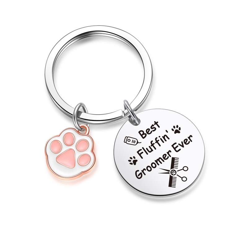 ZNOSVEI Dog Groomer Keychain Dog Groomer Gift Dog Hairdresser Keychain Pet Beautician Gift 1 Standard