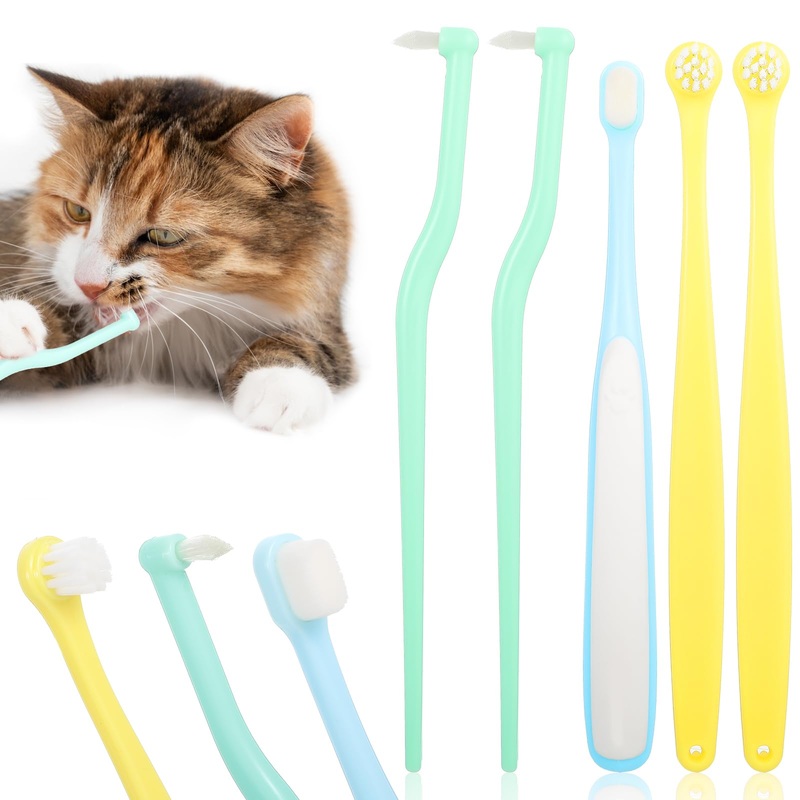 5 Pcs Cat Tooth Brush Small Dog Toothbrush Pet Toothbrush with Micro Round & Pointed Head Soft Bristles Cat Toothbrush Cat Tooth Brushing Kit for Puppy Puppy Small Pet Doggy Tooth Brush Easy Handle