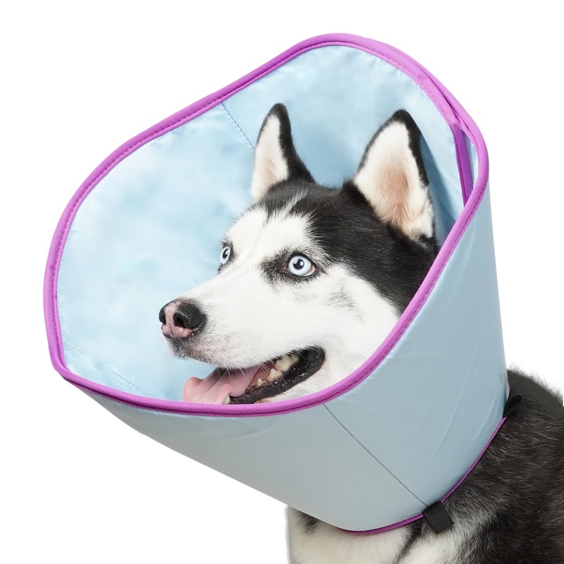 BARKLESS Dog Cone, Soft Cone for Puppies and Cats After Surgery to Stop Licking, Adjustable Elizabethan Collar for Neuter Surgery, Lightweight Recovery Collar Light blue XS