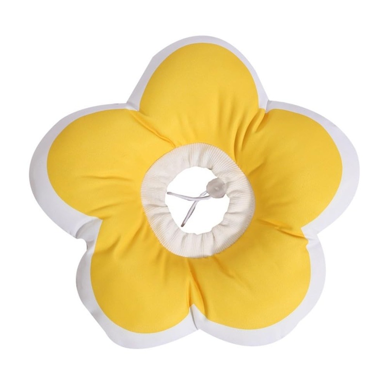 Cat Recovery Collar, Cute Waterproof Cat Neck Collar Anti Licking Elizabethan Collar for Cat Dog Surgery Bathing Trimming Yellow 11cm-23cm/4.3″-9.0″