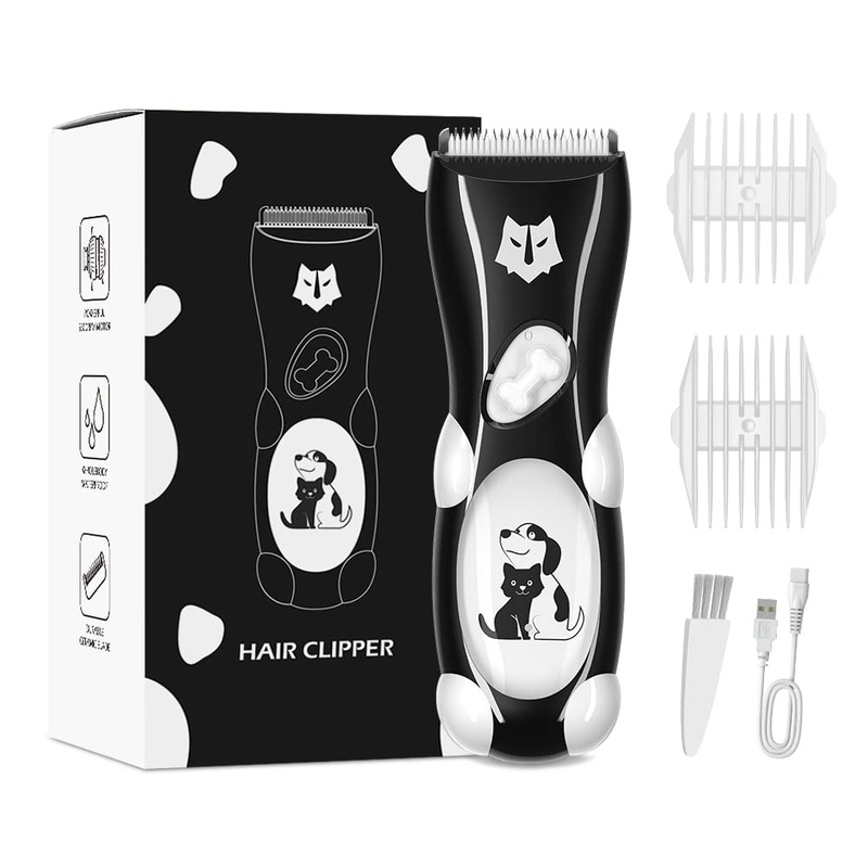 Dog Clipper Pet Grooming Kit Low Noise Cordless Dog Trimmer for Matted Hair Professional Cat Shaver Clipper Dog Razor for Small and Medium Animals Black