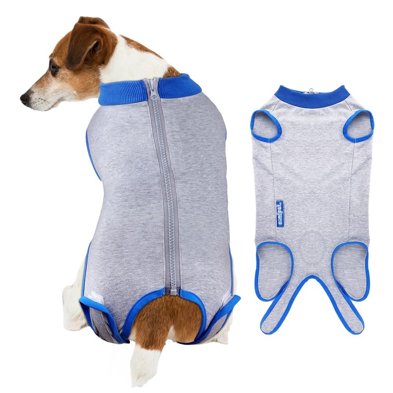 Dog Surgery Recovery Suit with Zipper for Male Female, Breathable Dog Onesie for Spay, Neuter, Anti Licking, Skin Conditions, Incontinence, Dog Bodysuit Alternative to Cone E-Collar, Medium M