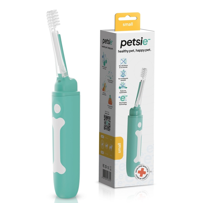 Dog Toothbrush | Innovative Eletrolytic Technology | Improves Oral Health & Reduces Bad Breath | No Vibrations & Silent Teeth Cleaning Brush | No Toothpaste Needed | Dog Teeth Cleaning Kit Green Small