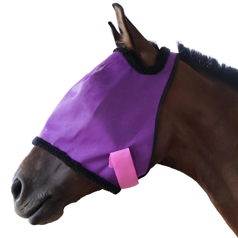 Horse Fly Mask, with UV Protection Horse Fly Mask, Full Face Fine Mesh Coverage Provide Better Vision and Airflow for Horse Large Purple