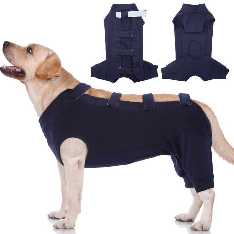IECOii Pet Surgery Recovery Suit,Breathable Dog Bodysuit E-Collar & Cone Alternative Surgical Suit After Spayed/Neutered Wear,Recovery Suit for Dogs Male Female Sleeve to Prevent Licking,XL-Blue X-Large(Chest:27.2-32.7 in) Blue