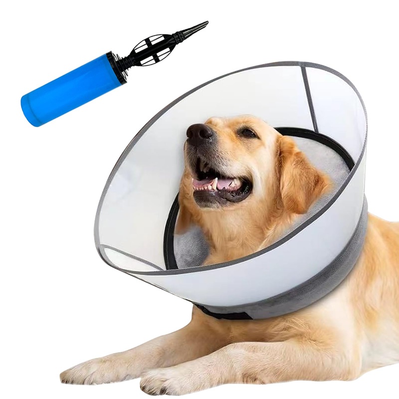 Inflatable Dog Cone Collar 2-in-1 Inflatable Dog Cone with Detachable Anti-Licking ShieldSoft Cones for Dogs After Surgery,Soft Cone for Dogs Does Not Block Vision. (Grey, L(Neck:15-18″)) Grey L(Neck:15-18″)
