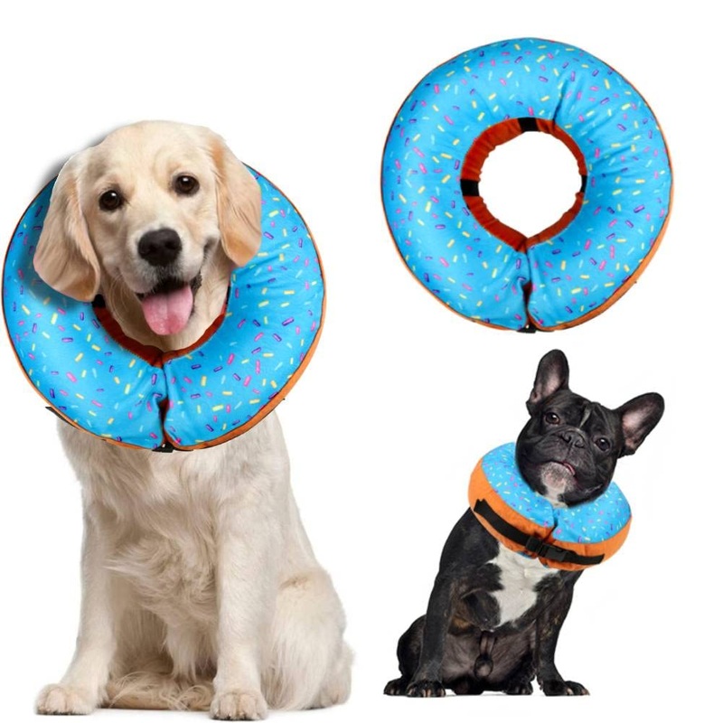 Inflatable Dog Cone Collar,Soft Dog Neck Donut Recovery Collar for Dogs and Cats After Surgery, Prevent Pets from Biting & Scratching, Elizabethan Collar for Large Dog (Blue,XL)