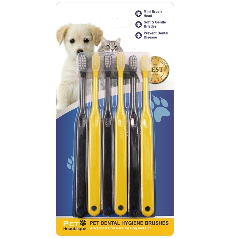 Pet Republique Small Toothbrush for Dogs Cats – Cat Toothbrush, Small Dog Toothbrush – Designed for Cat, Kitten, Puppy, and Small Dog Like Chihuahuas, Yorkshire, and Poodle (6 Count) 6