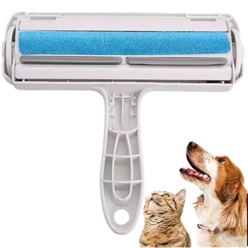 Roller Pet Hair Remover and Reusable Lint Roller – Cat and Dog Hair Remover for Furniture – Multi-Surface Fur Removal Tool – Remove and Dispose of Hair – Washable Lint Roller Easy to Use (Blue) Blue