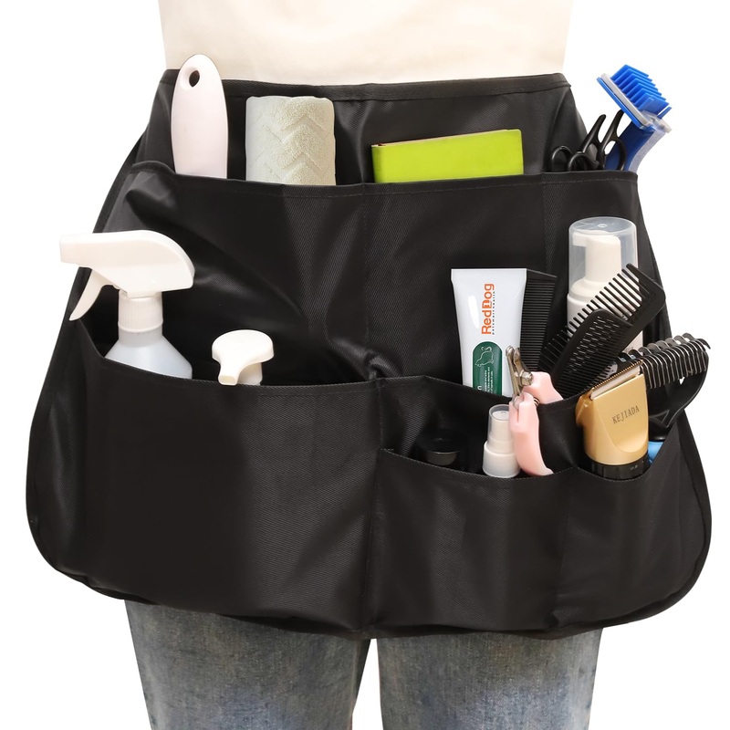Rsobl Pet Groomer Pocket Apron Waterproof Pet Grooming Apron Work Aprons Clothes for Beauticians Pet Grooming Kit for Cats and Small Dogs