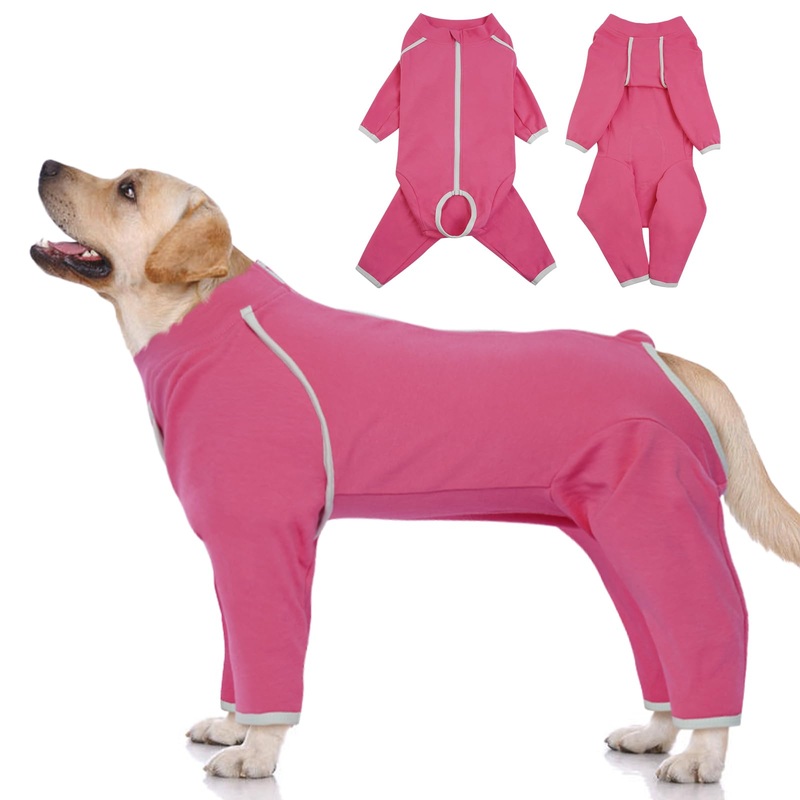 Surgical Onesie for Dogs – Rose, XLarge – Dog Surgical Recovery Suit Male, Dog Pajamas with Long Sleeves, Abdominal Wound Bandages Surgical Suit for Female Dogs Spay – Beagle, Corgi X-Large(Back:20.5″)