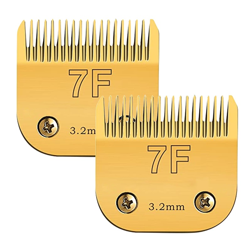 2 Pack 7 Blade Dog Grooming Clipper Replacement Blades,Compatible with Andis Size-Cut Length 1/8″(3.2mm),Compatible with Oster A5, Wahl KM Series Clippers,Detachable Stainless Steel Blade