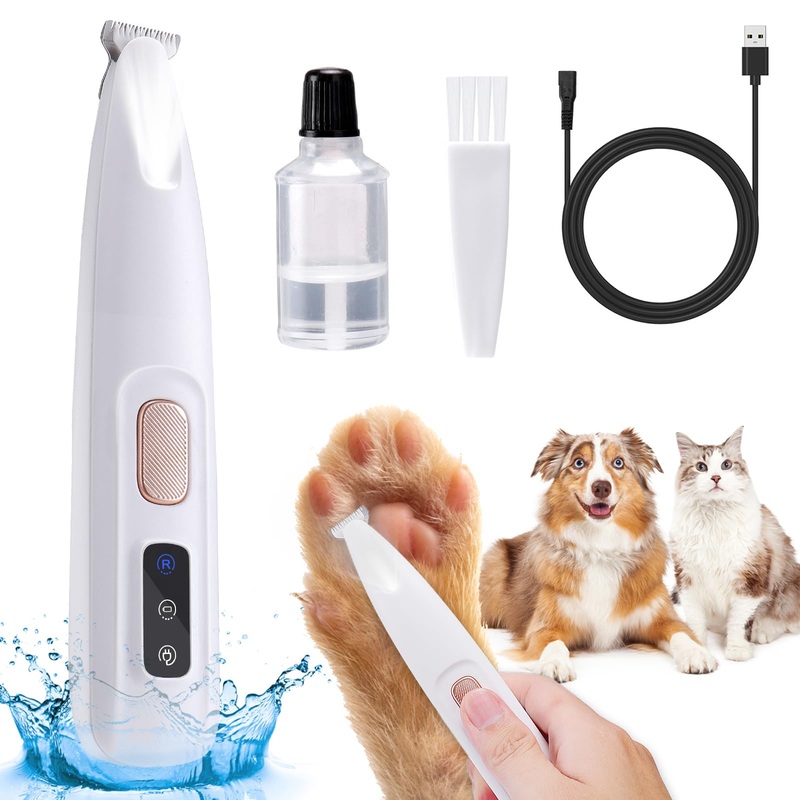 AIERSA Pet Micro Precision Trimmer, Dog Paw Trimmer with LED Light,Quiet Pet Hair Trimmer,Waterproof Pet Shaver for Grooming,Electric Paw Clippers for Large/Small Dogs and Cats