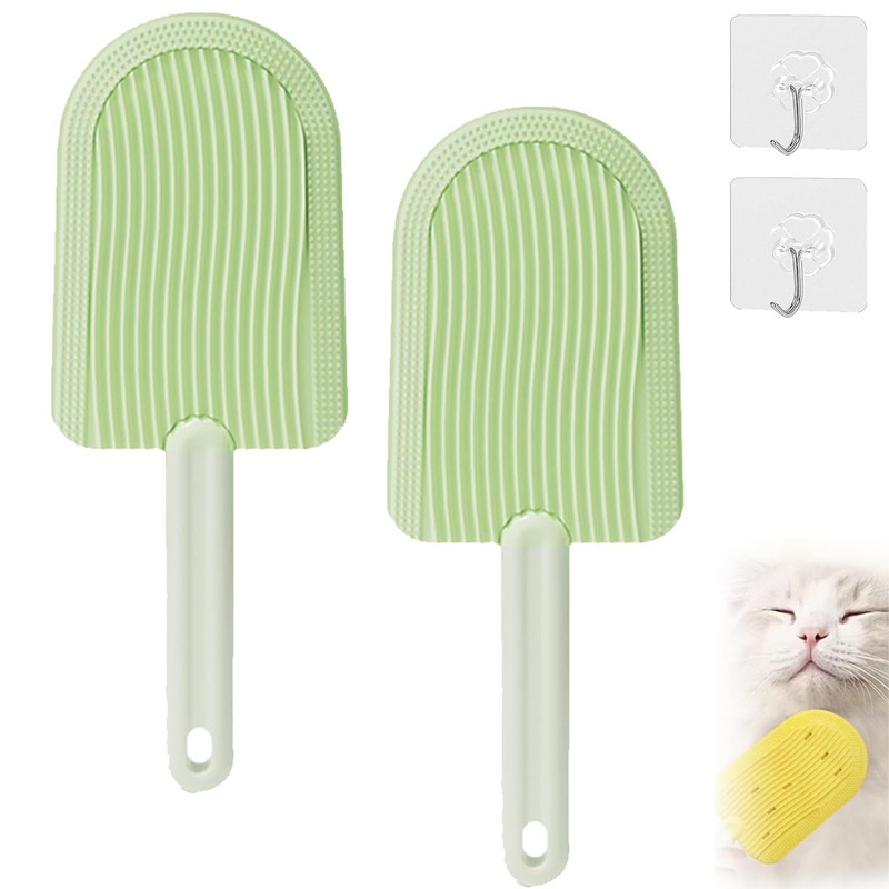 Cat Tongue Comb, 2024 New Cat Tongue Brush, Cat Grooming Brush for Indoor, Cats Shedding Cat Brush for Long Haired Cats, Easily Removes Fur for Cat or Dog (Green) Green