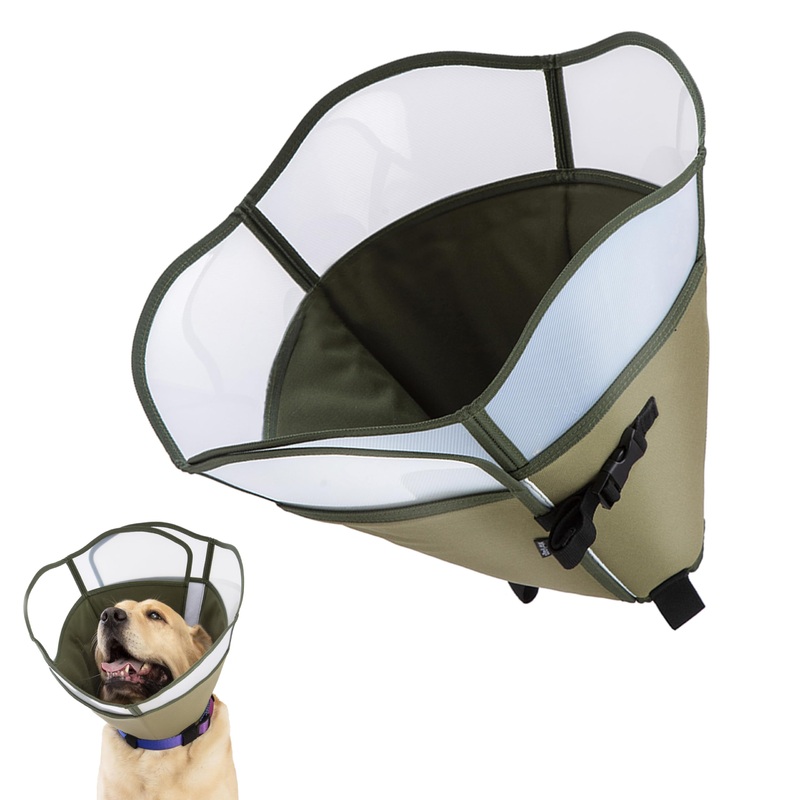 Dog Cone for Dogs After Surgery, Soft Dog Cones for Large Medium Small Dogs, Adjustable Collar for Pets to Stop Licking, Lightweight E Collars Elizabethan for Dogs (Green Cone, M (Neck:13”-17”)) Green cone M (neck:13”-17”)