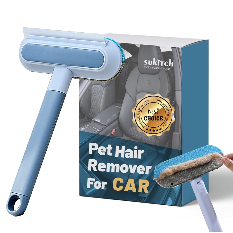 Dog Hair Remover for Car, Complete 3 in 1 Pet Hair Detailer Brush – Auto Detailing Tool for Car and Home Removes Hair from Car Seats, Carpets, and Couches, Reusable Fur Cleaning Solution