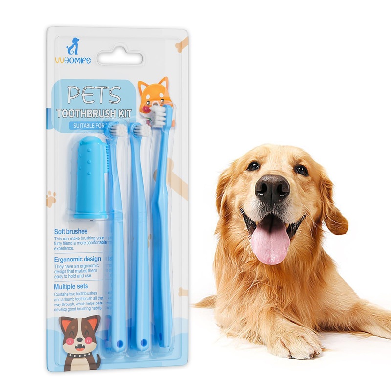 Dog Tooth Brushing Kit Achieve Optimal Dog Dental Care with The Premium Dog Toothbrush Set – Healthy Teeth, Fresh Breath, and Easy Cleaning-blue-5pcs 5