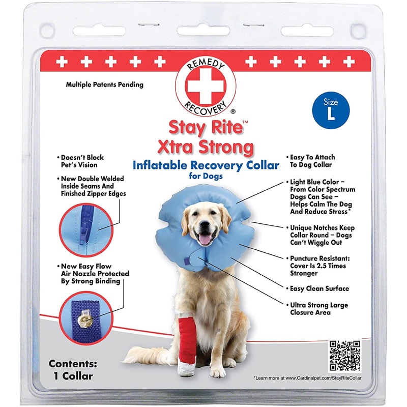 Dogswell Remedy + Recovery Dog First Aid, Inflatable Collar, Large