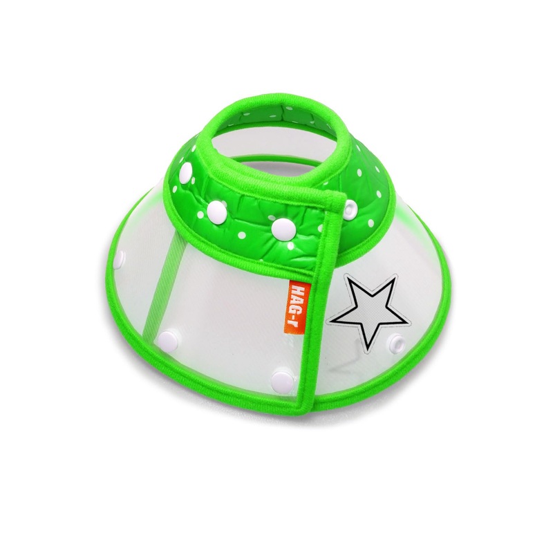 Lightweight Small Dog Cone Adjustable 5in 13in, Soft Cone for Cats to Stop Licking, Recovery Collar After Surgery(Green, M) green-M