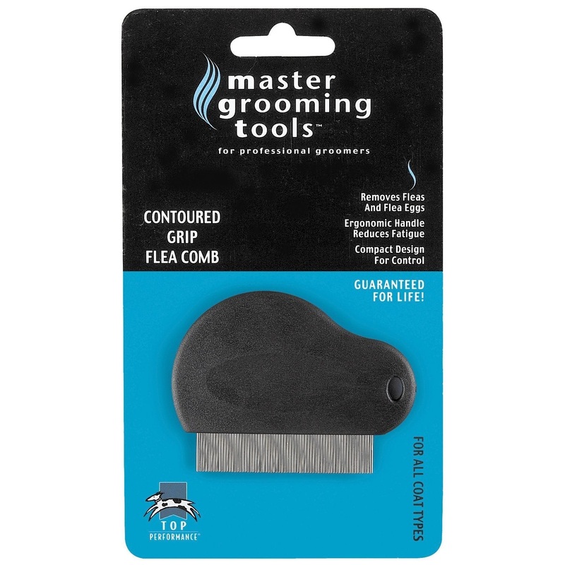 Master Grooming Tools Contoured Grip Flea Combs  Ergonomic Combs for Removing Fleas (3 Pack) (TP19133-3)