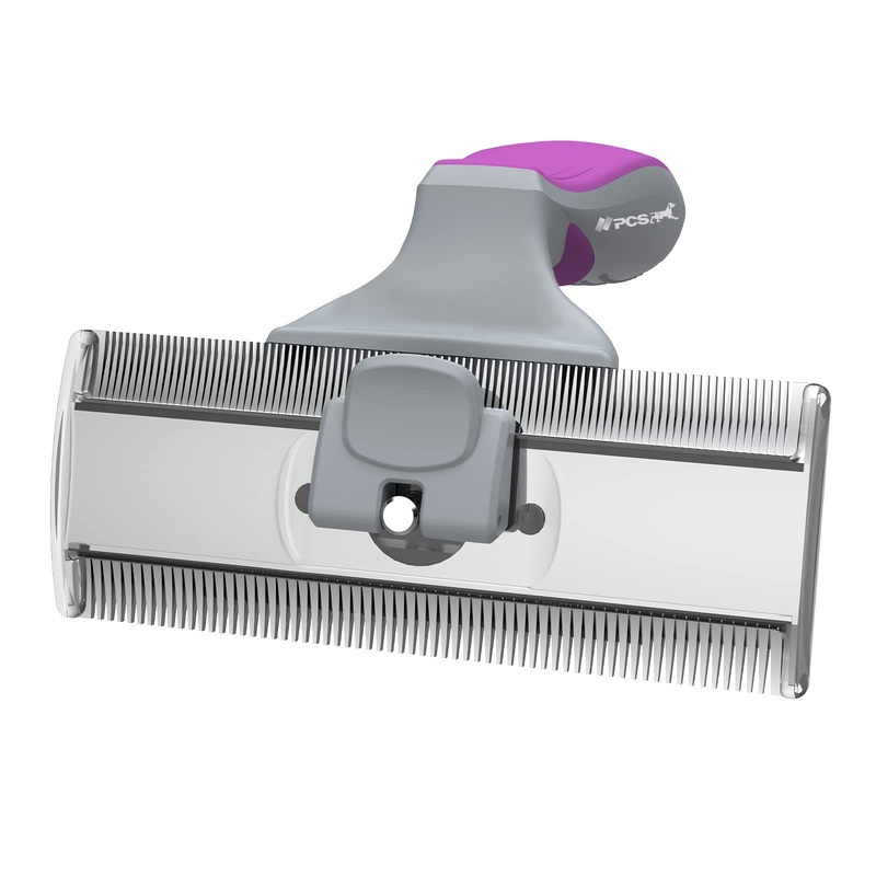PCS Hair Brush, Effectively Reduces Shedding by up to 95%, Dual Edge Design with Heavy Duty Stainless Steel Hair Removal Tool, Suitable for Cats, Dogs, Horses etc. Large Purple