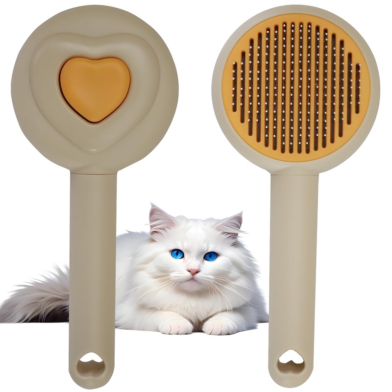 Pet Beauty Hair Removal Comb Cat Brush – One click Release Care Cat Comb Dog Hair Removal Brush – Suitable for long and short hair opening comb – Remove loose and falling hair