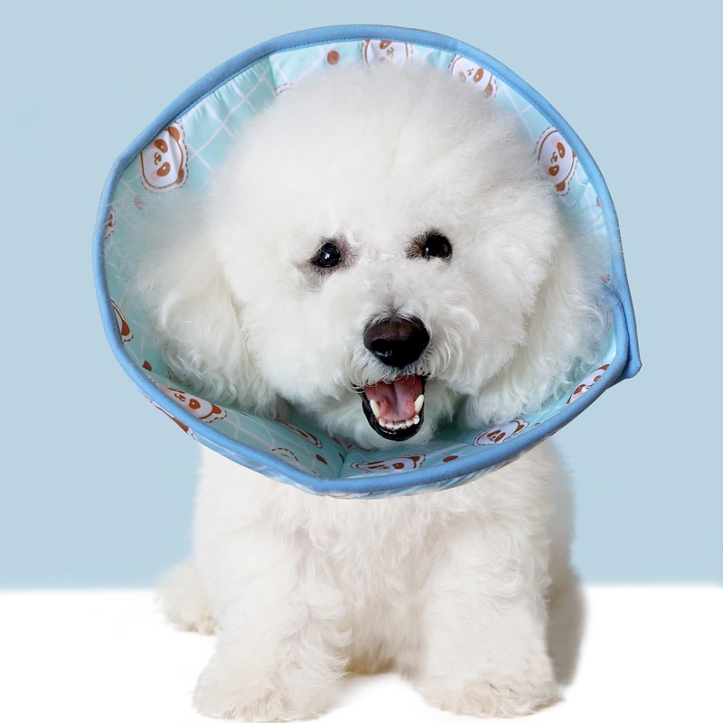 Pet Cat Cone,Adjustable Recovery Soft Dog Collar,After Surgery Prevent Licking Wound,Comfortable Pet Elizabethan Neck Collar for Cats and Puppies blue L