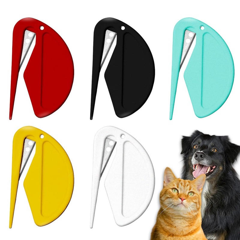 Pet Knotting Comb for Cats Dogs Gromming Tools for Long Haired Dog Cat Gromming Supplies for Matted Hair Remover for Cats Dematting Comb for Pet Dematting Tool for Dog Hair Removal Tool 5 PCS