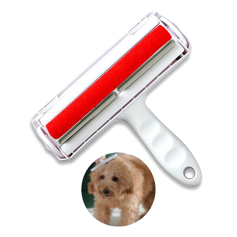 Portable Pet Hair Remover | Reusable Lint Roller for Cat and Dog | Hair Remover for Furniture, Couch, Carpet, Clothing, Seat and Bedding (Red) Standard Red