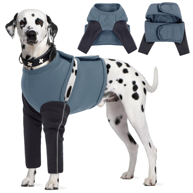 SAWMONG Dog Surgery Recovery Sleeve for Front Legs,Dog Recovery Suit to Stop Licking,Dog Recovery Sleeve for Wounds,Dog Elbow Protector for Leg Injuries,Dog Cone Collar Alternative Blue-XL X-Large