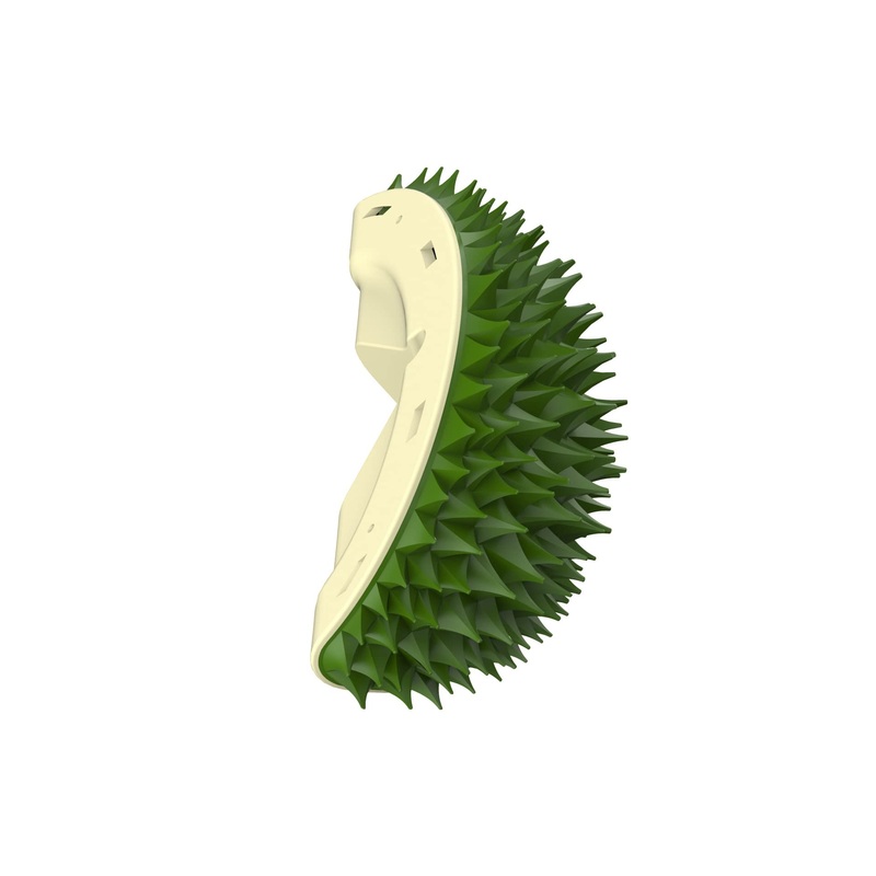 1PCS Cat Self Groomer Cat Dog Corner Hair Self Groomer Durian Shape Massage Brush Scratcher Combs Grooming Self-Adhesive Wall Corner Scratcher Pet Indoor Grooming Supply Scratch Massager Tool,Green 1PCS Green