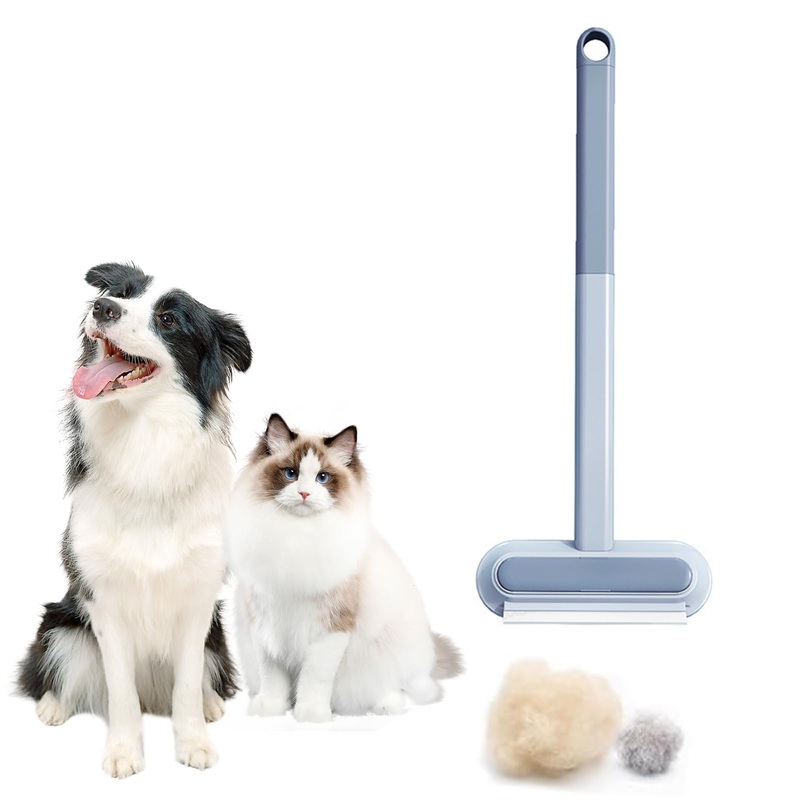 4-in-1 Pet Hair Remover Broom  Multifunctional Brush for Carpets, Rugs, Couch, Tile & Window Screens  Easy Clean Tool with Handle